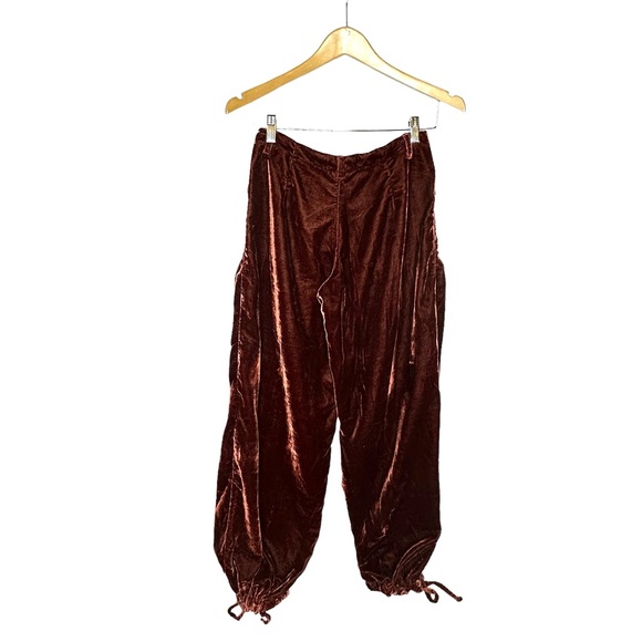 Last Chance NWOT Free People Lotus Crushed Velvet Balloon Pants in Rusty Wine 25 - Picture 5 of 16